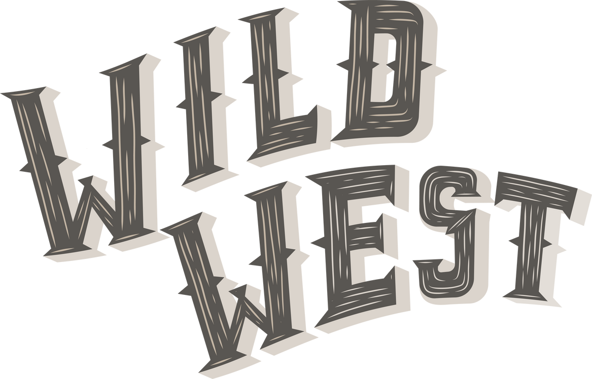 lettering wild west in old vintage retro style.
